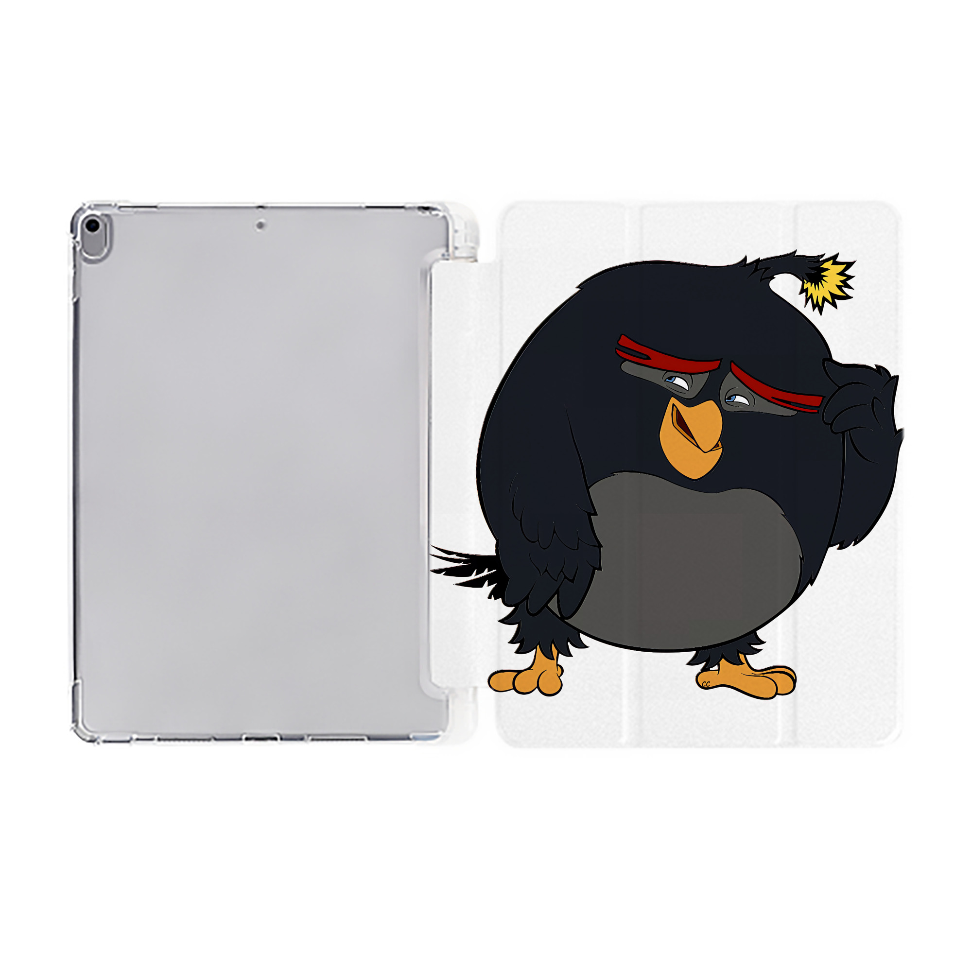 （画像用） Angry Birds アングリーバード IPad ケース ペン収納付き 三つ折りスタンド PUレザー×シリコン 対応機種9.5/10.5/10.9インチ
